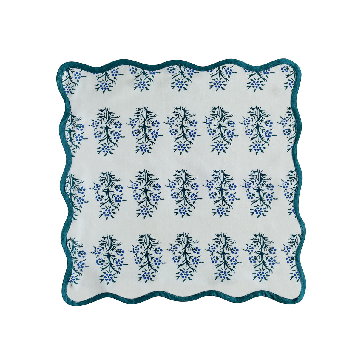 Crissy - Cotton Canvas Printed Napkins (Set of 4) - Blue Cornflower