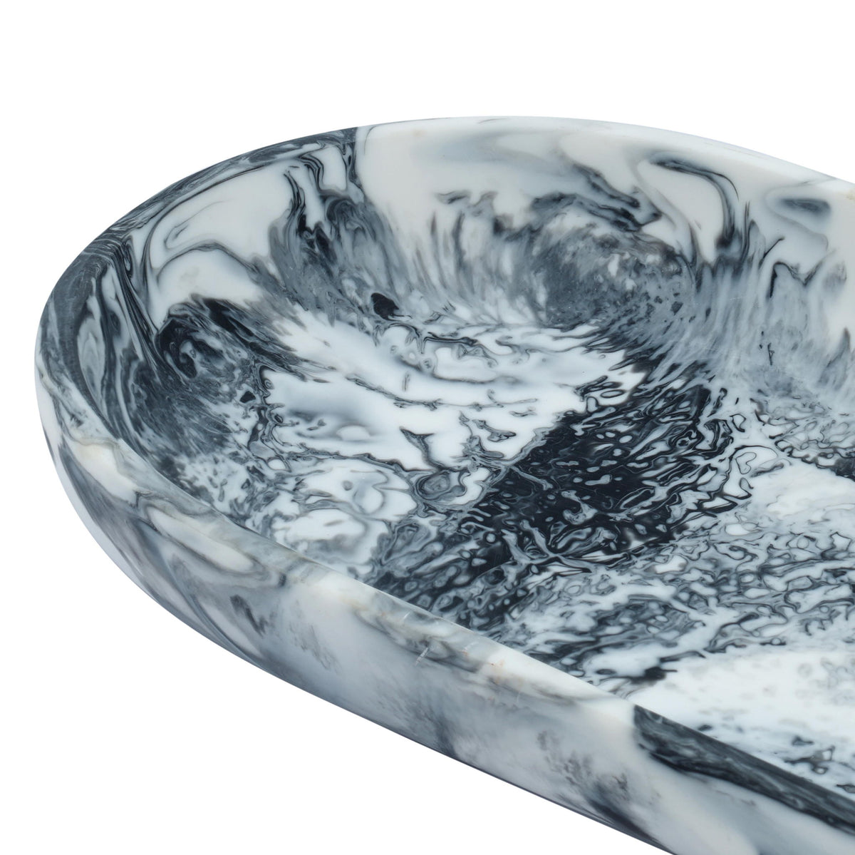Mera - Resin Serving Platter - Black & White