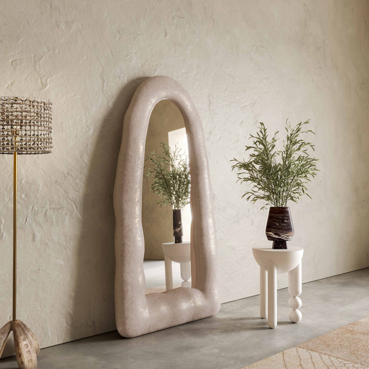 Kaia - Small Floor Mirror - Cream
