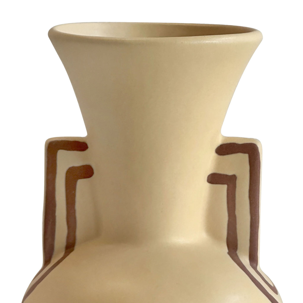 Earthenware - Line Art Trumpeter Vase - Beige