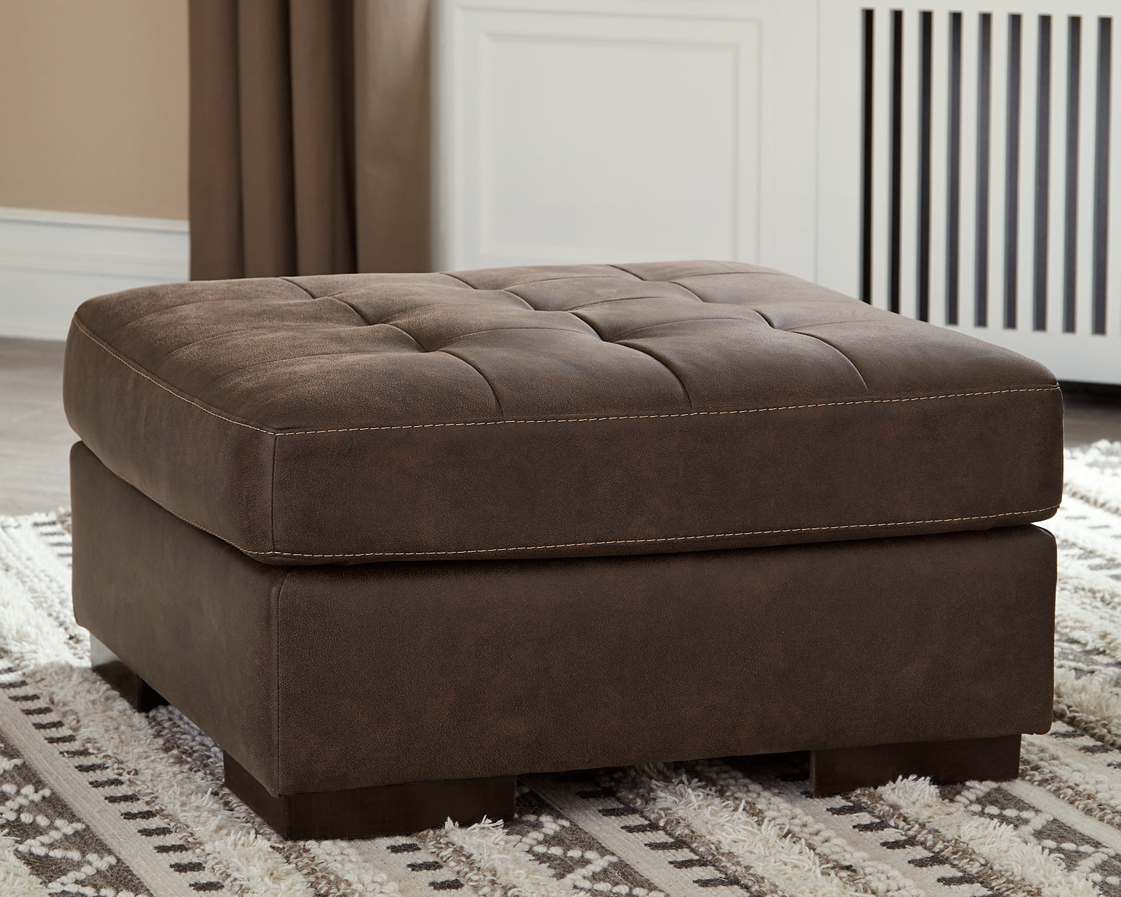 Brown suede ottoman discount