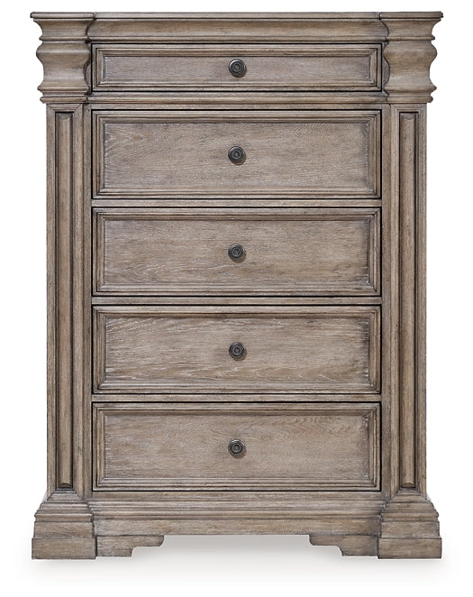 Blairhurst King Panel Bed with Mirrored Dresser, Chest and Nightstand