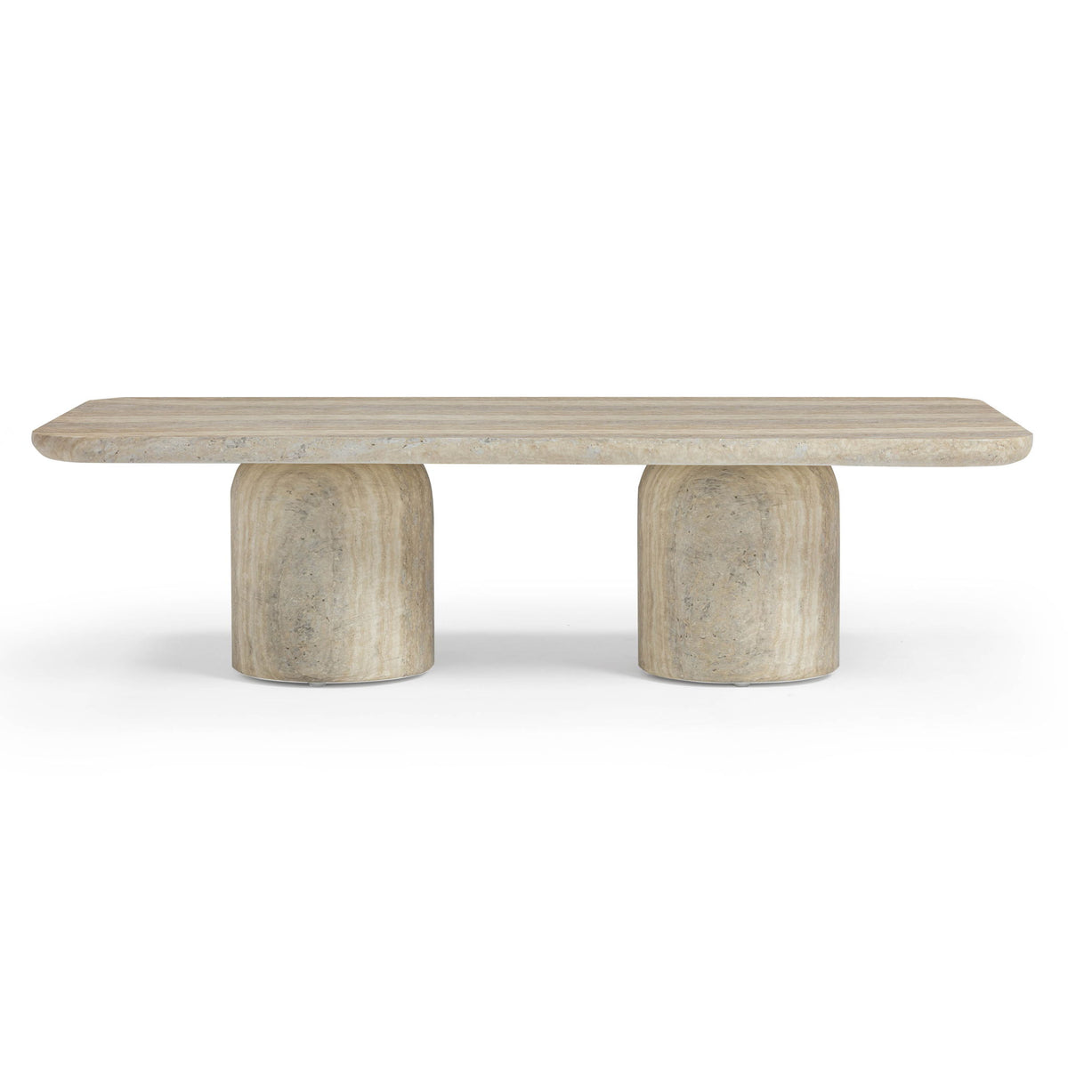 Tyche - Indoor / Outdoor Concrete Rectangular Coffee Table - Faux Travertine