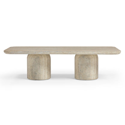 Tyche - Indoor / Outdoor Concrete Rectangular Coffee Table - Faux Travertine