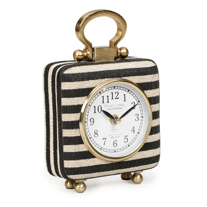 Mona - Striped Contract-Grade Standing Accent Clock - Black
