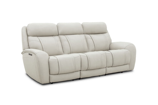 Moorehead - 3P Sofa (Zero Gravity, Drop Down Table With Lights, Wireless Charger And Two Cupholders) - Kona-White