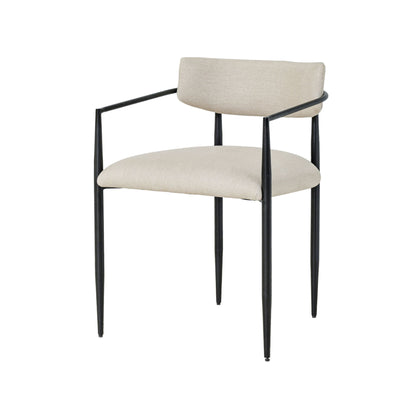 Forte - Linen Forged Iron Dining Chair - Cream