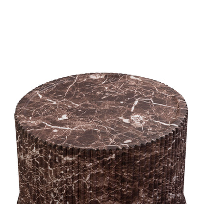 Cilla - Faux Levanto Marble Indoor/Outdoor Concrete Side Table - Red
