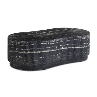 Hades - Indoor / Outdoor Faux Marble Concrete Coffee Table - Black