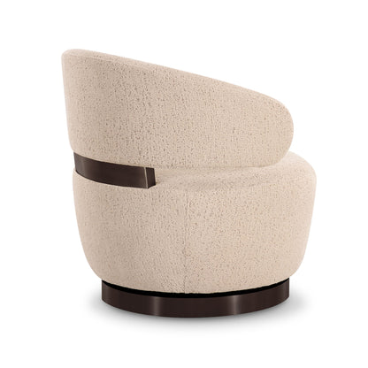 Austin - Boucle Swivel Chair - Cream