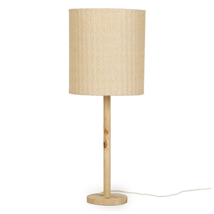Lamia - Burl and Raffia Designer Table Lamp - Natural