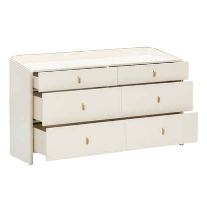 Collins - 6-Drawer Dresser - Cream