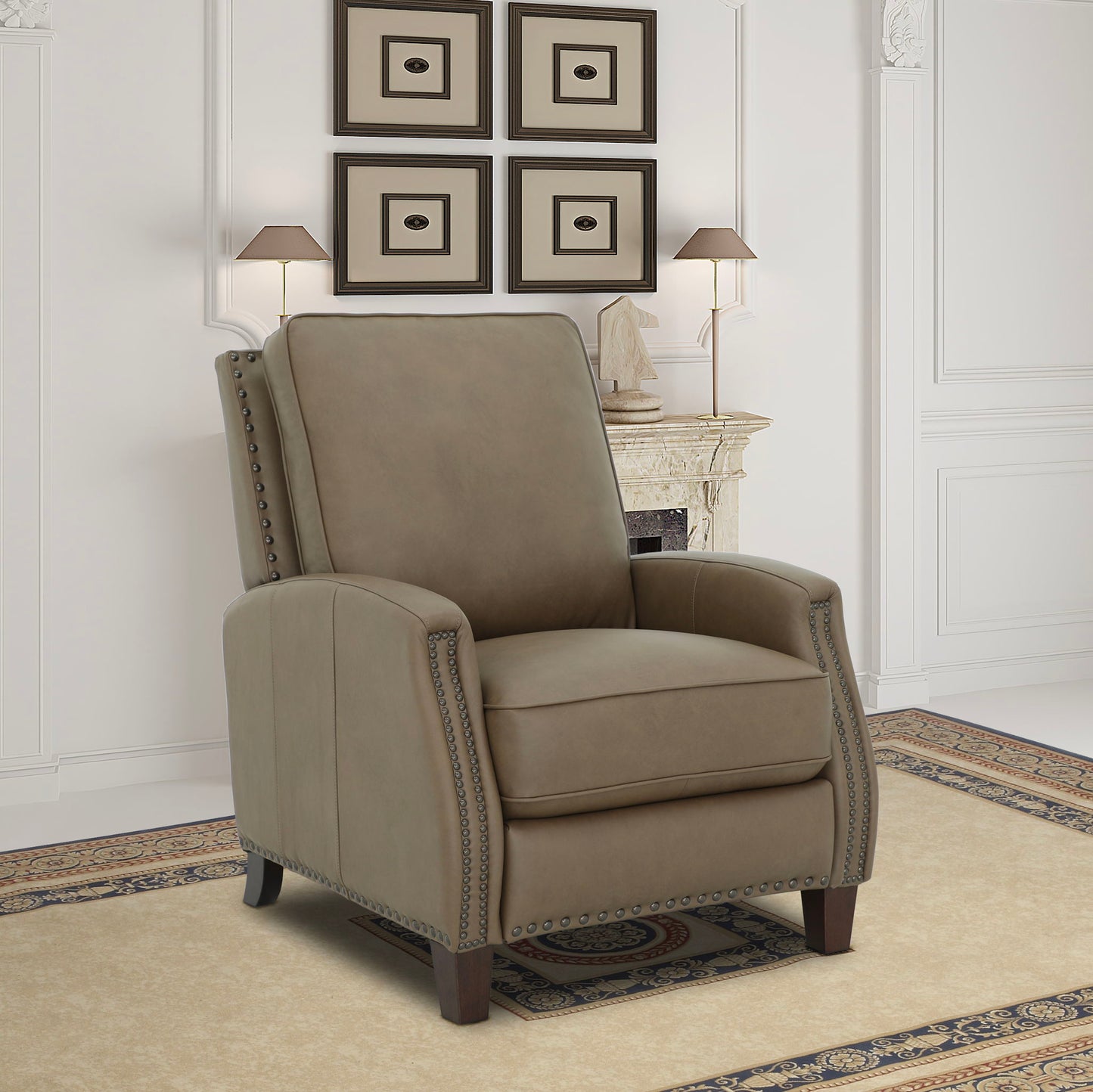 Melrose - Recliner Push Thru The Arm - Cashmere-Taupe