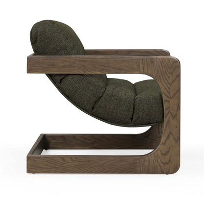Palma - Textured Weave Accent Chair With Brown Base