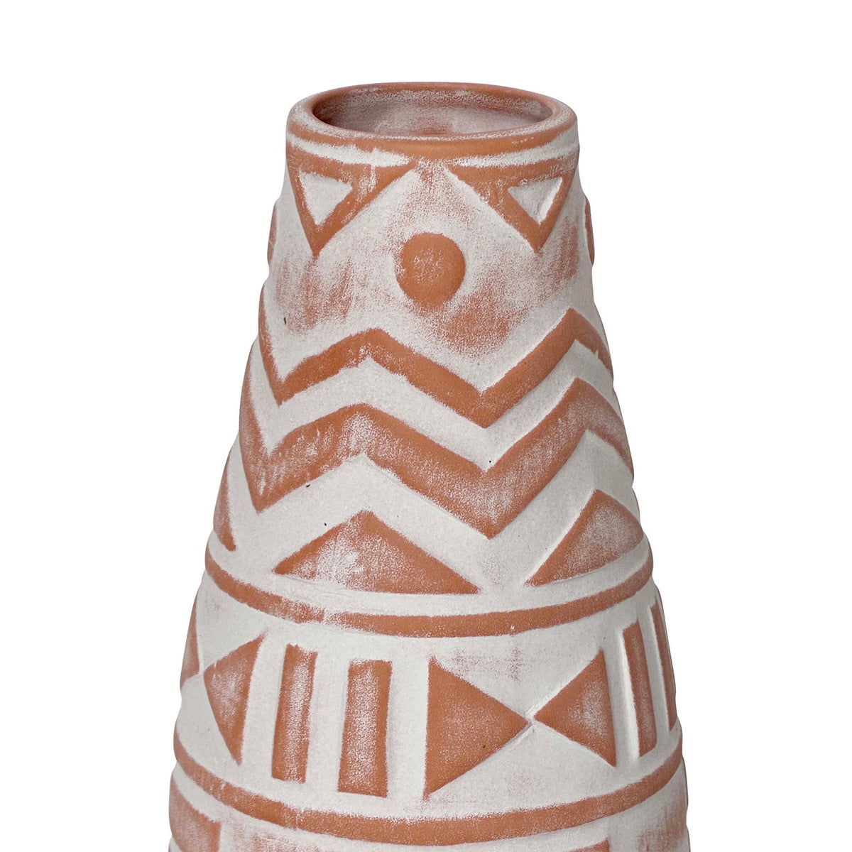 Earthenware - Aztec Teardrop Flower Vase - Terracotta