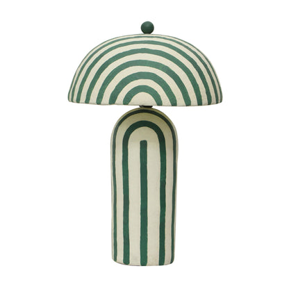 Maiori - Striped Papier Mache Table Lamp