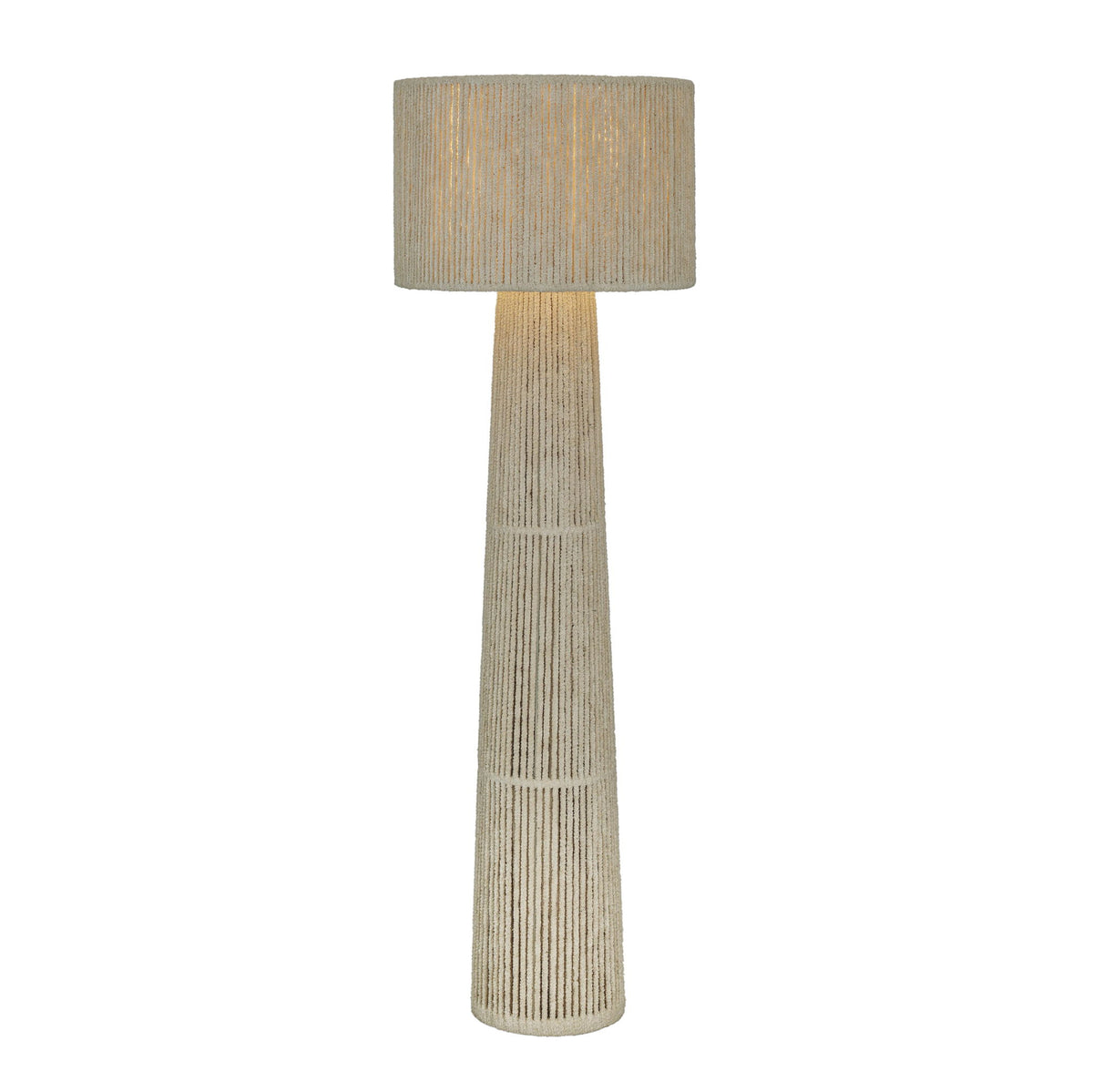 Tapered - Chenille Fiber Floor Lamp - Natural