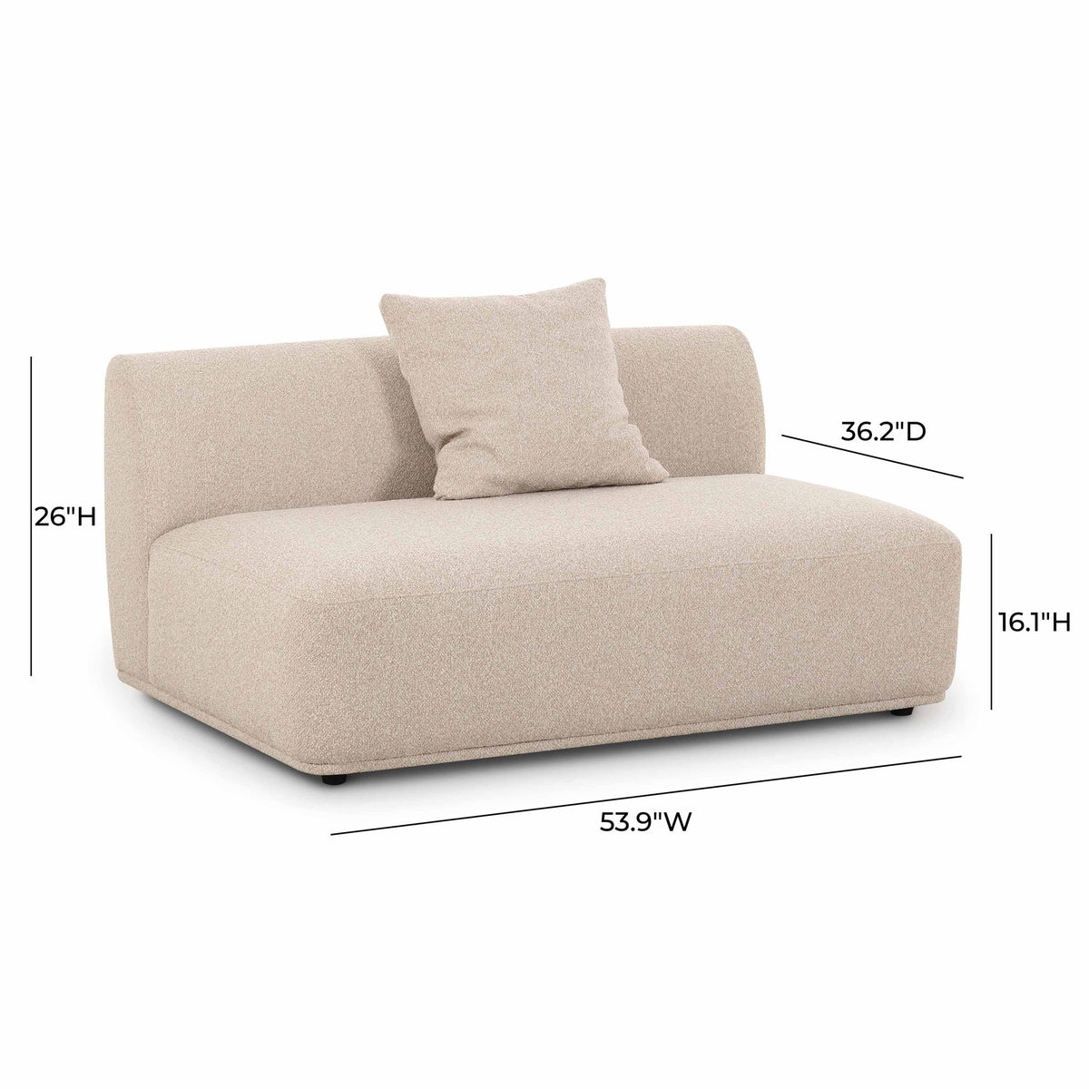 Sylvie - Armless 2-Seater - Cream