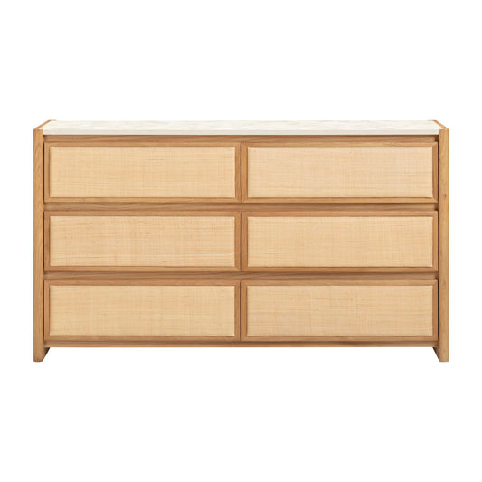 Paige - 6-Drawer Dresser - Natural Oak