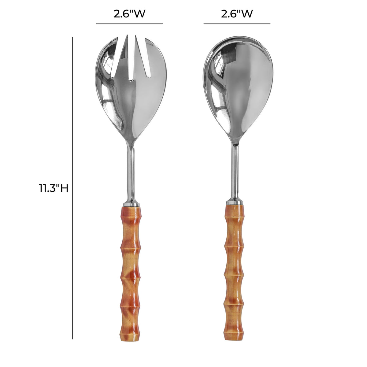 Bamboozled - Stainless Steel Salad Serving Spoons (Set of 2) - Silver
