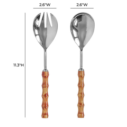 Bamboozled - Stainless Steel Salad Serving Spoons (Set of 2) - Silver