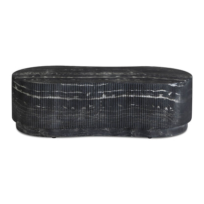 Hades - Indoor / Outdoor Faux Marble Concrete Coffee Table - Black