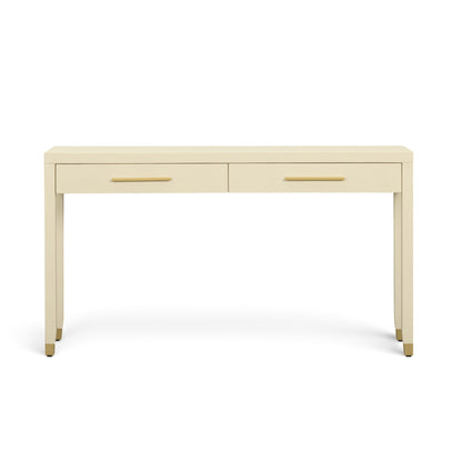 Dani - Faux Shagreen 2-Drawer Console Table - Cream
