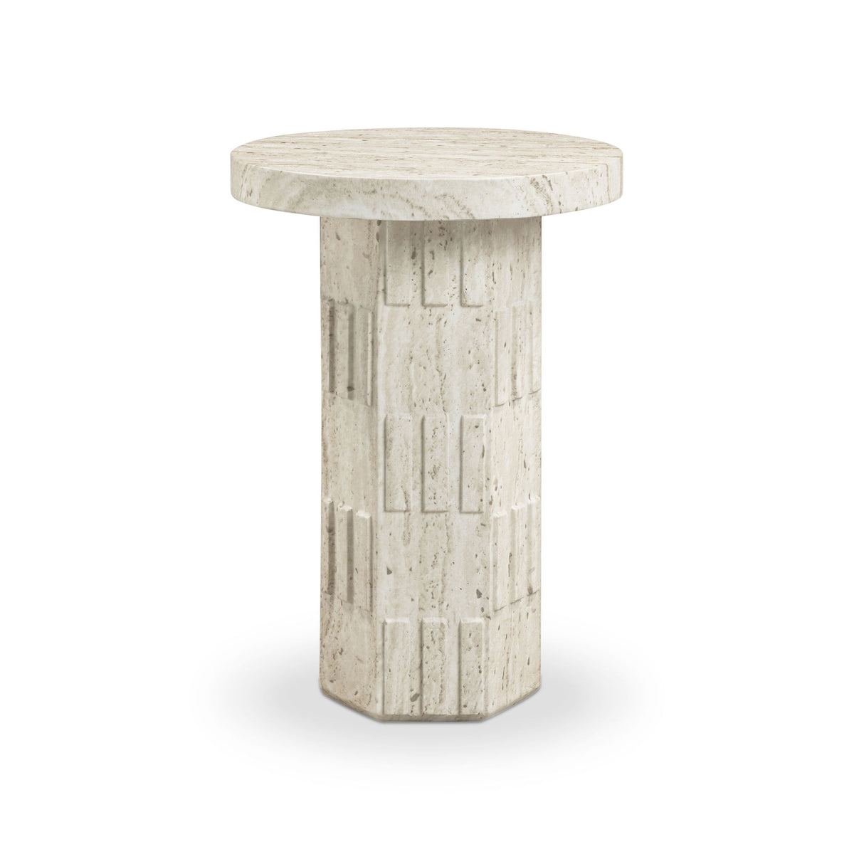 Asta - Concrete Indoor/Outdoor Side Table - Travertine