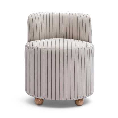 Hakuna - Striped Linen Desk Chair - Black / White