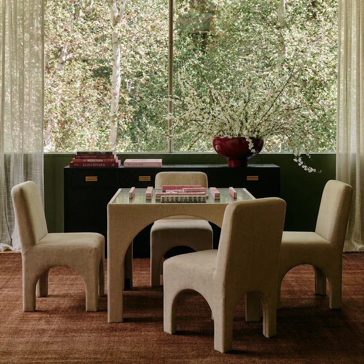 Tomlin 35" Square Mahjong Game Table & 2 Chairs Set