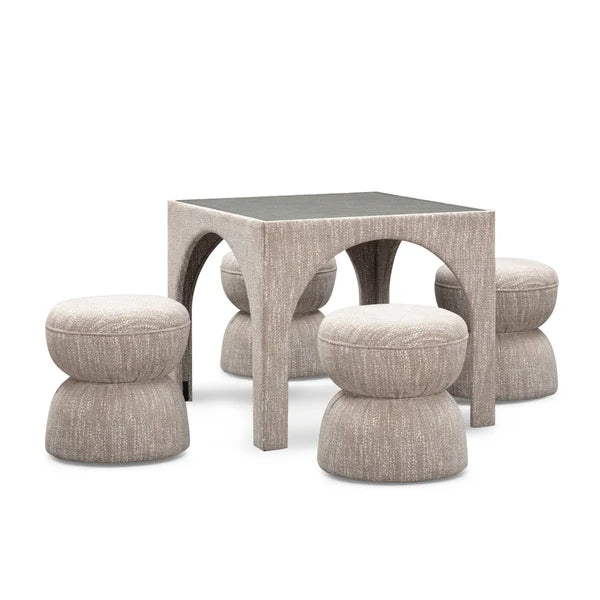 Tomlin 35" Square Mahjong Game Table & 4 Stools Set