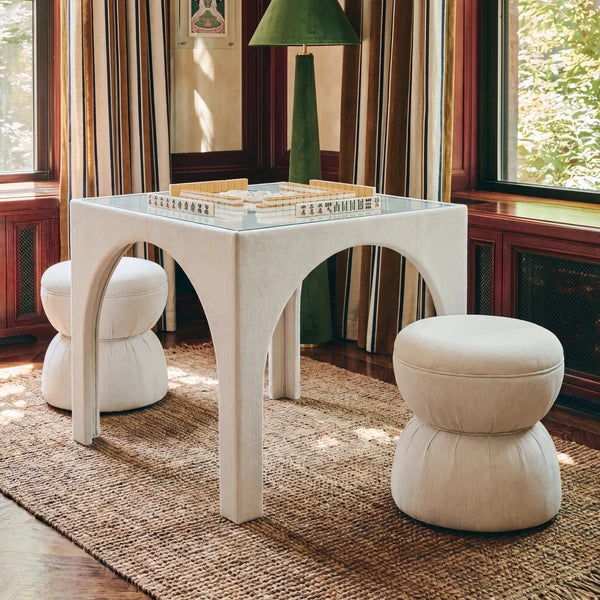 Tomlin 35" Square Mahjong Game Table & 4 Stools Set
