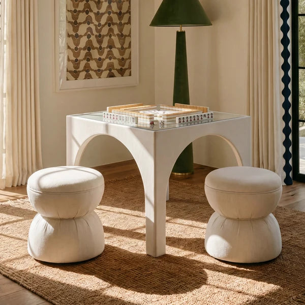 Tomlin 35" Square Mahjong Game Table & 4 Stools Set