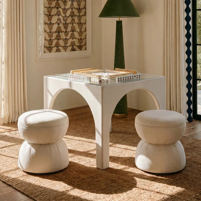 Tomlin 35" Square Mahjong Game Table & 4 Stools Set