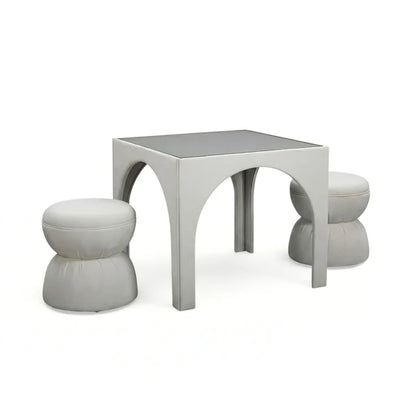 Tomlin 35" Square Mahjong Game Table & 4 Stools Set
