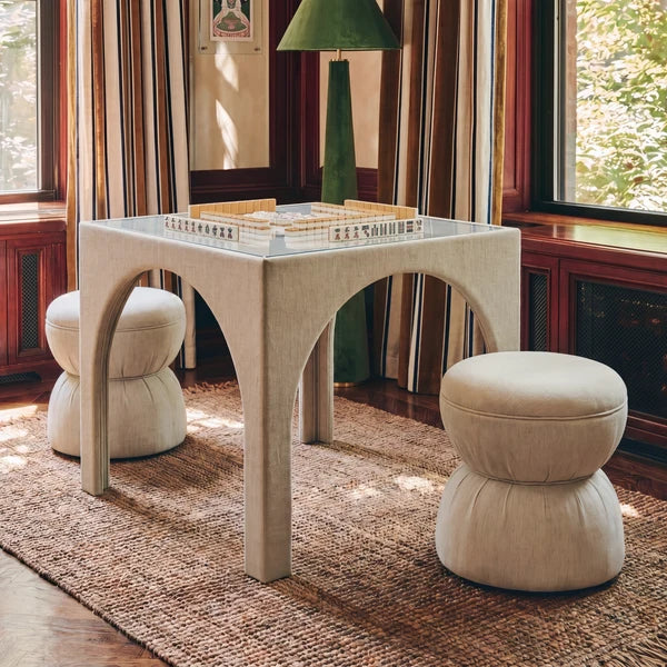 Tomlin 35" Square Mahjong Game Table & 4 Stools Set