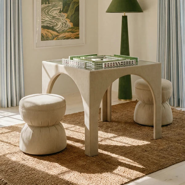 Tomlin 35" Square Mahjong Game Table & 4 Stools Set