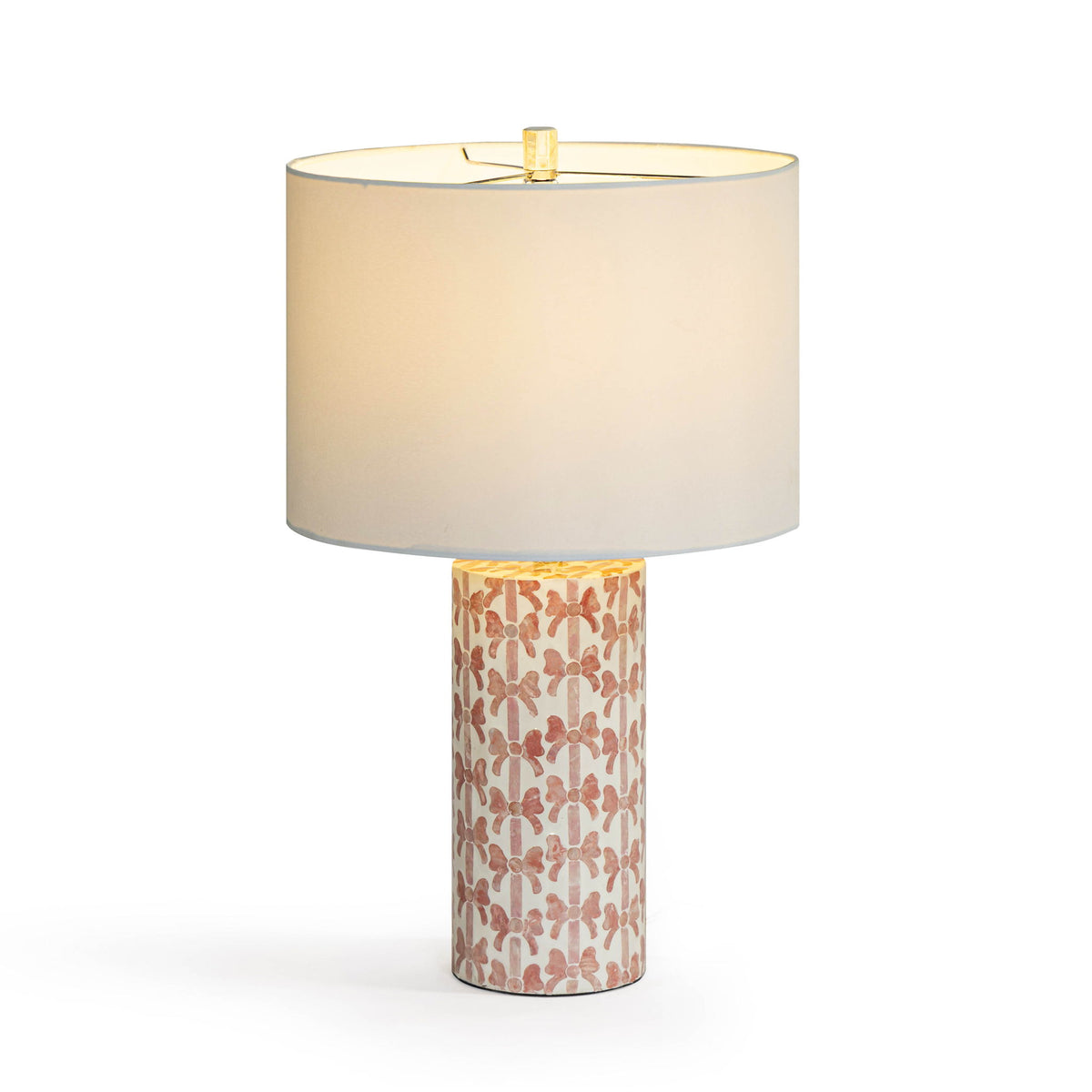 Lassy - Ribbon Capiz Shell Table Lamp - Pink