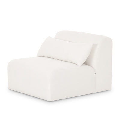 Tarra - Chenille Modular Armless Chair - Cream