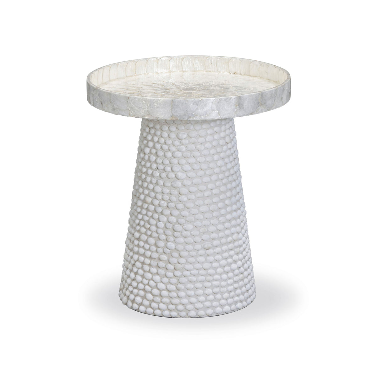 Coast - Seashell Round Side Table - Pearl White