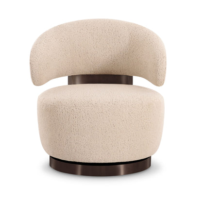 Austin - Boucle Swivel Chair - Cream