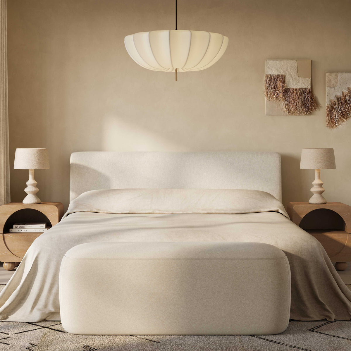 Isla - Upcycled Linen King Bed
