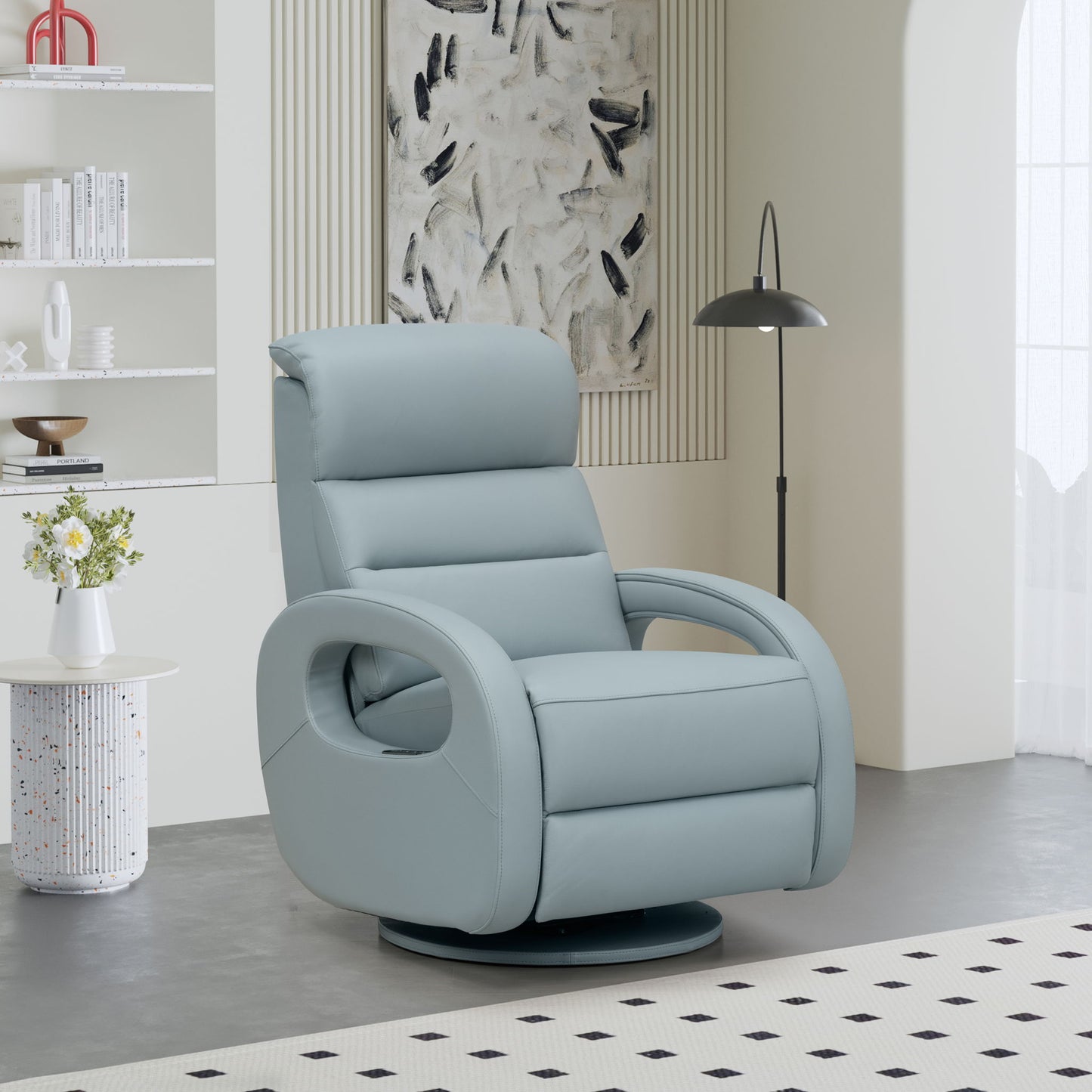 Gunter - 3P Recliner Swivel Glider - Troy-Robin Blue