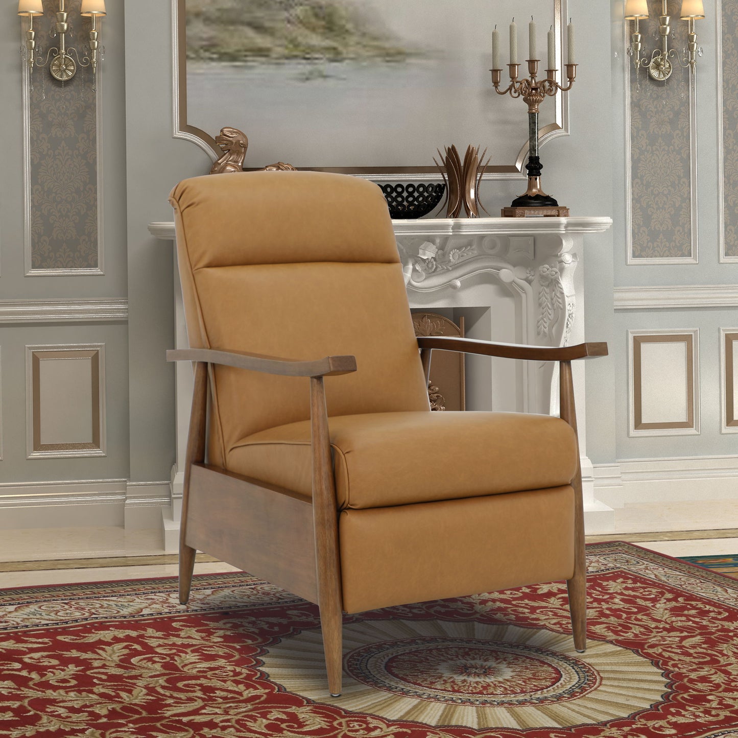Hampton (B) - Recliner Push Thru The Arms - Santa Fe-Brandy