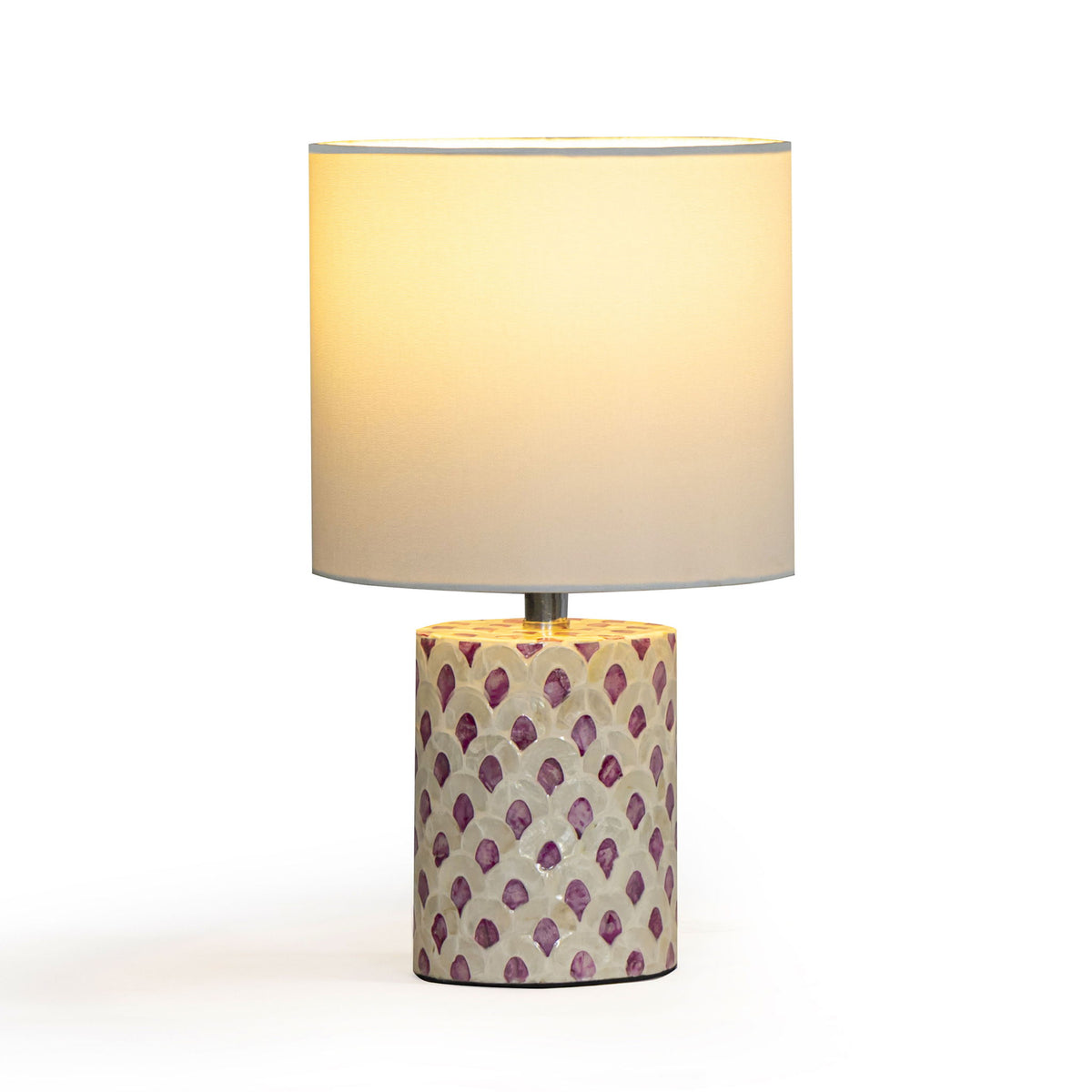 Merlot - Capiz Shell Table Lamp - Pink