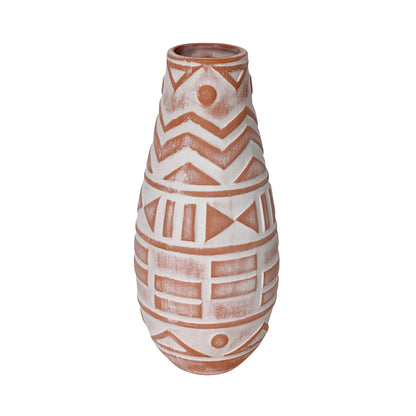 Earthenware - Aztec Teardrop Flower Vase - Terracotta