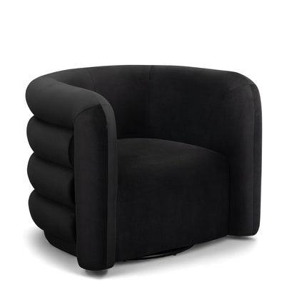 Curves - Velvet Swivel Accent Chair