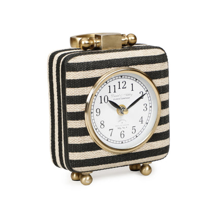 Mona - Striped Contract-Grade Standing Accent Clock - Black