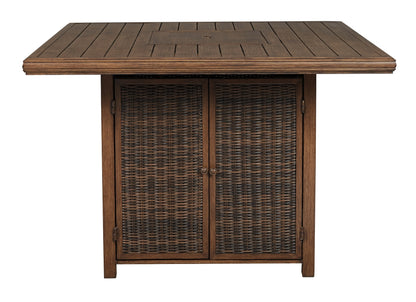 Paradise Trail Square Bar Table w/Fire Pit