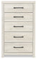 Cambeck  Panel Headboard With Mirrored Dresser And Chest